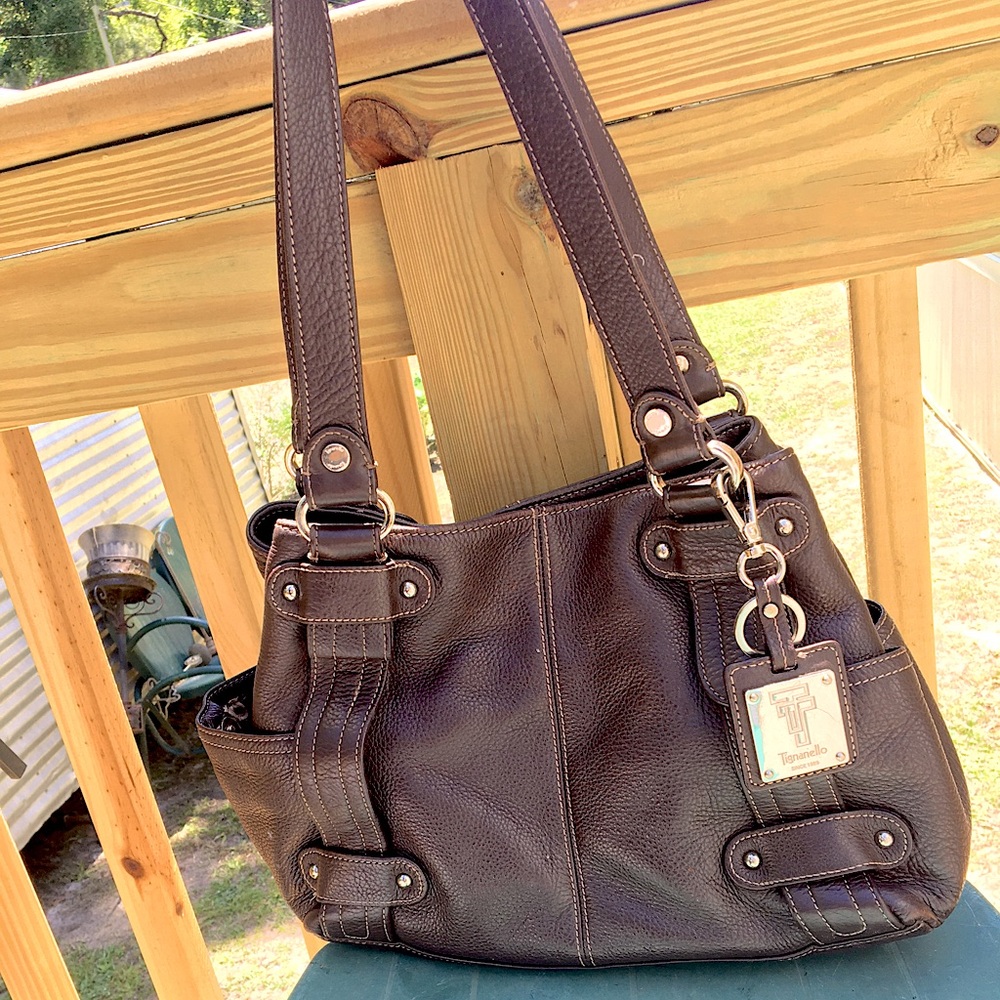 Tignanello Brown Leather Shoulder Purse